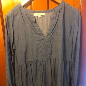 Loft chambray peplum blouse